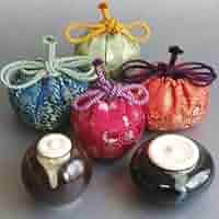 Amazon.co.jp: 【茶道具セット】 茶入 文琳 ＋ 大海 *長緒*常緒